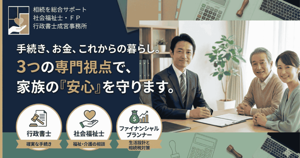 手続き、お金、これからの暮らし、３つの専門視点で家族の安心を守る