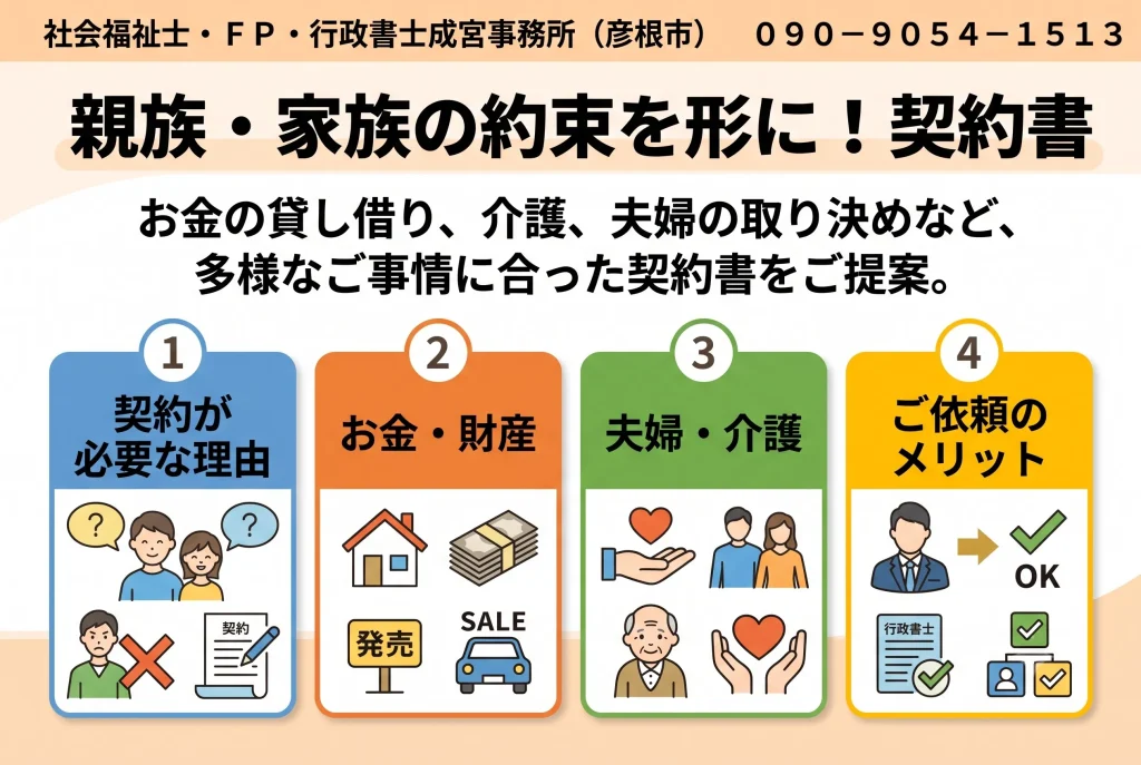 親族・家族の約束を形に！契約書