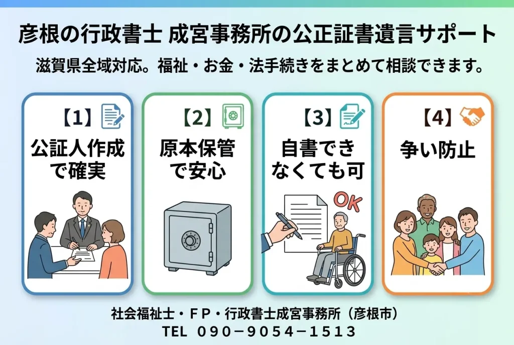 成宮事務所の公正証書遺言サポート